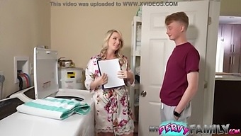 Stepmom'S Big Natural Tits Lure Stepson Into Taboo Blowjob And Ass Banging