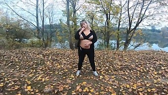 Milf With Big Boobs Enjoys Outdoor Playtime By A Lake