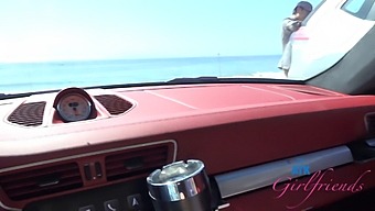 Amateur Couple Explores Oral Pleasure In Car On Beach Date
