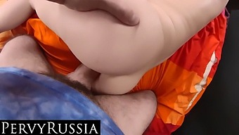 Russian Stepdaughter'S Tight Ass And Pussy On Display In Pov Video
