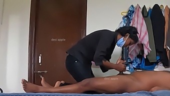 A Satisfied Client Receives A Penis Massage